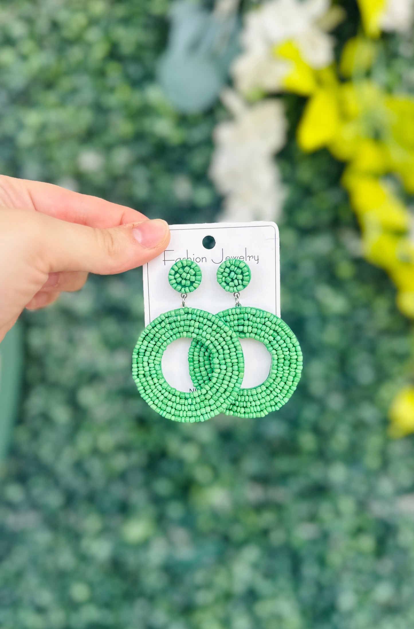 Green Rice Earrings