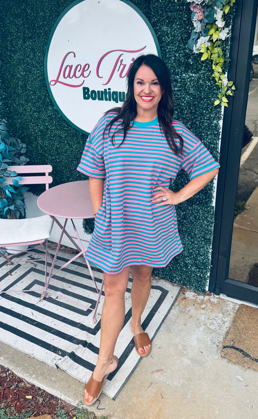 Turquoise Stripe Dress