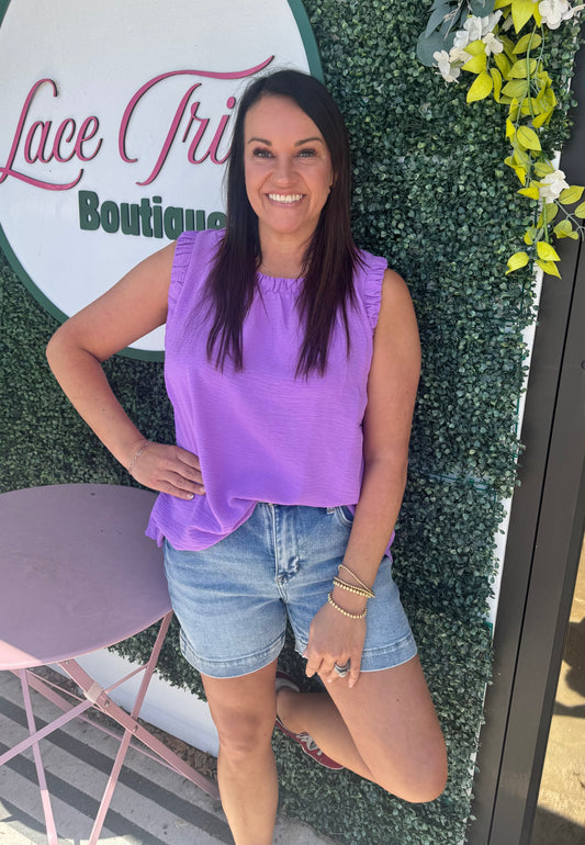 Purple Ruffled Tank