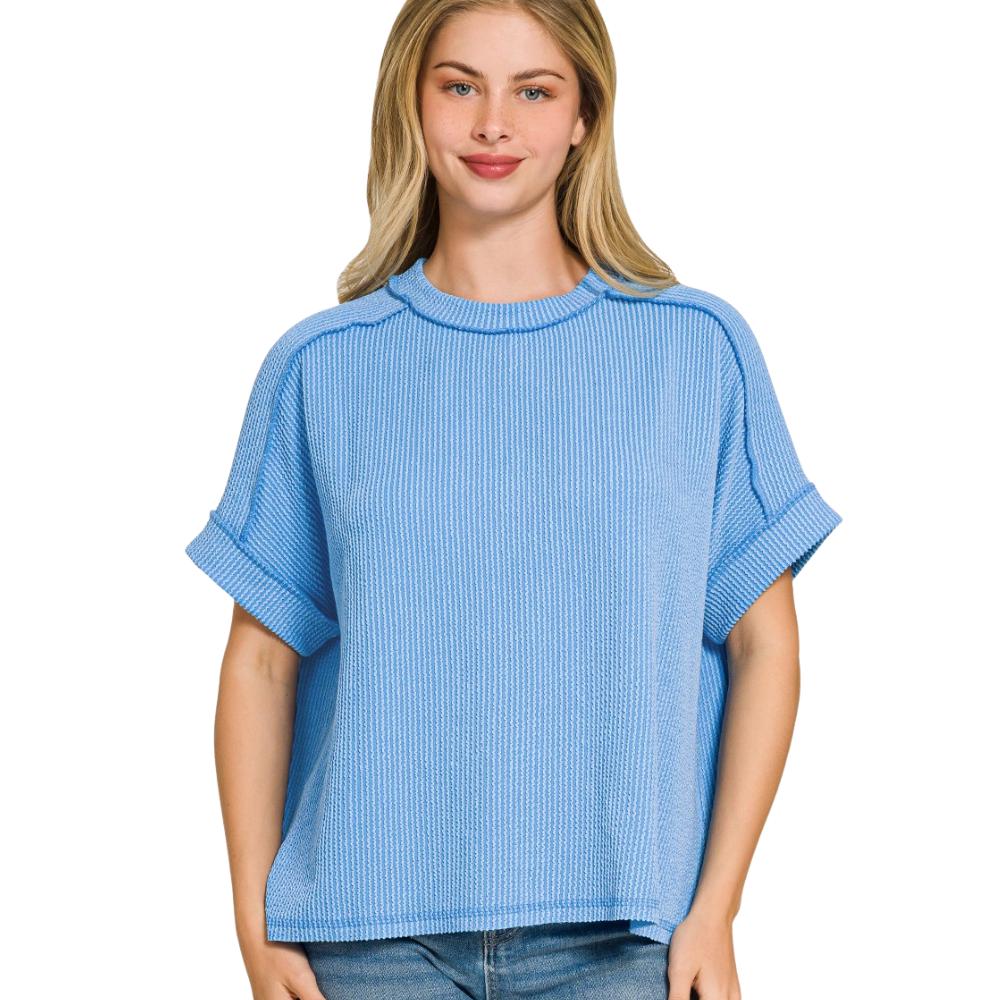Blue Waffle Top