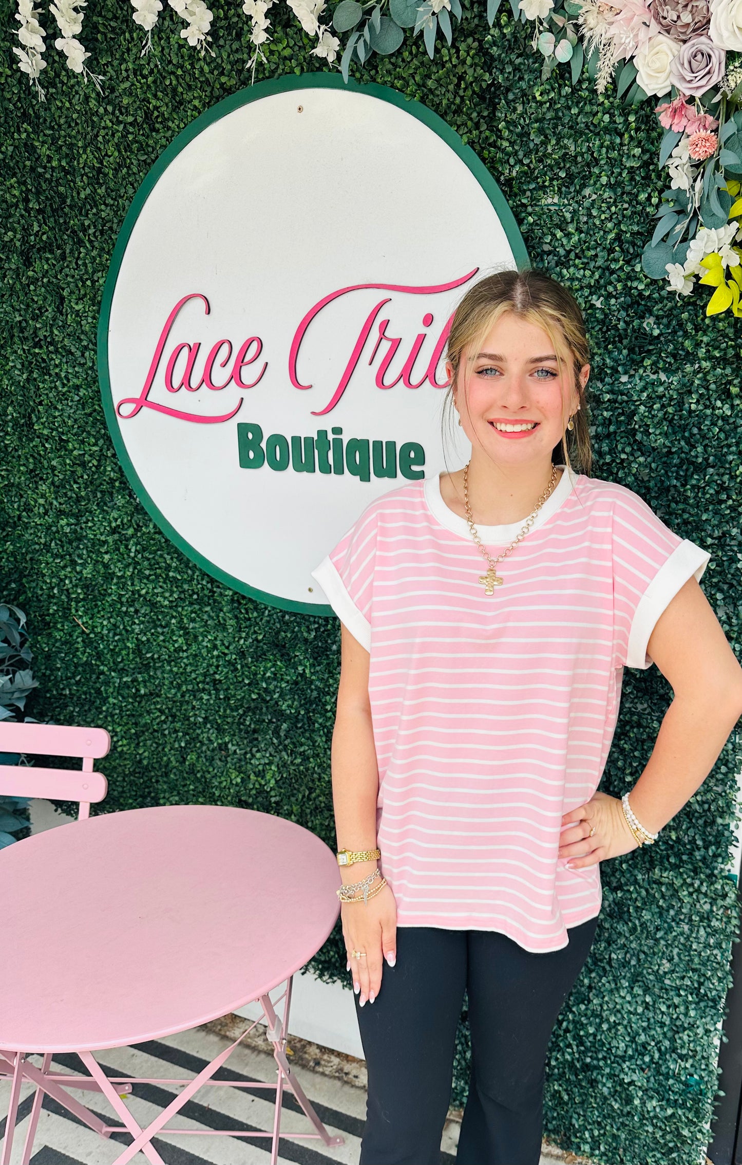 Stripe Pink Top