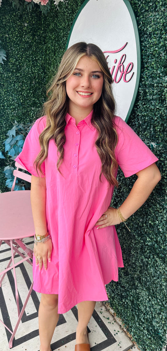 Poplin pink dress