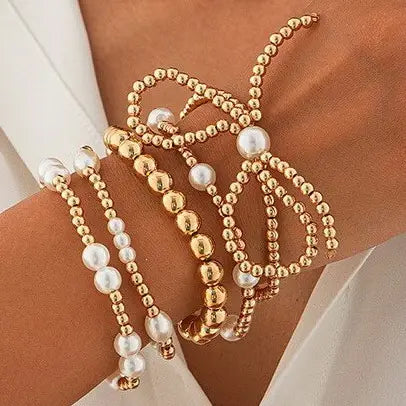 Gold Bow Bracelet Stack
