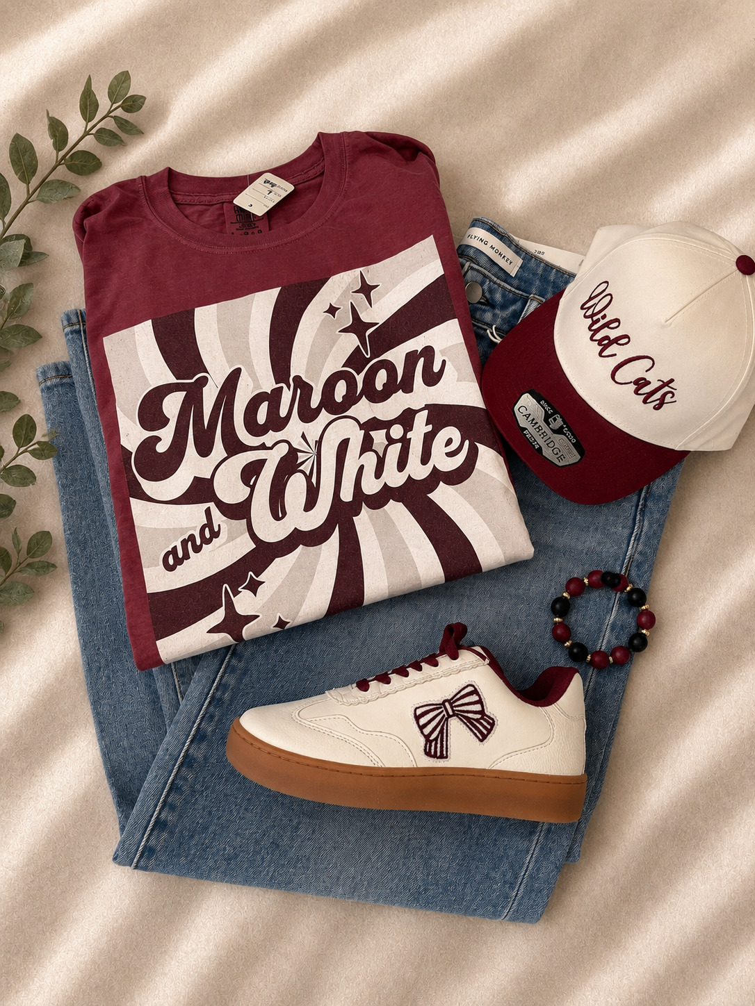 Maroon & White Shirt
