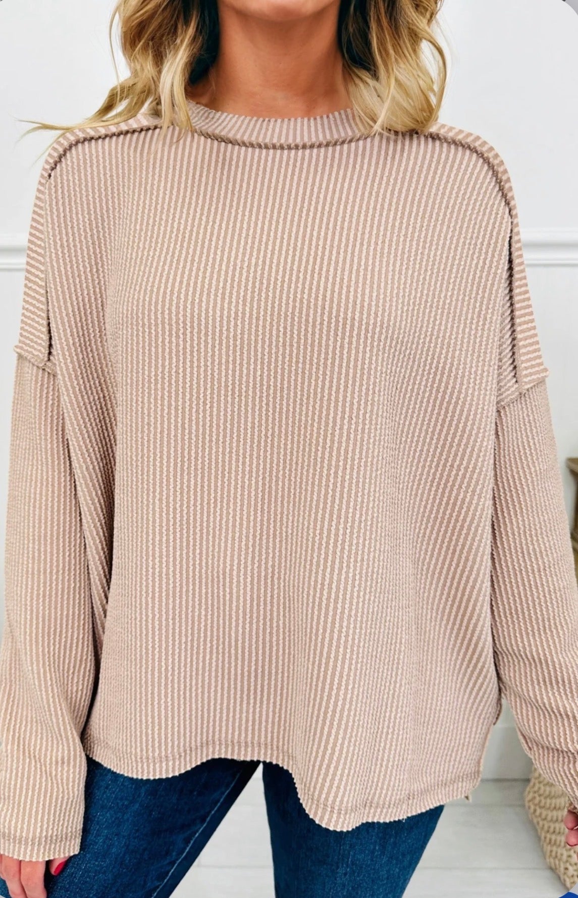 Cream Ribbed Sweater