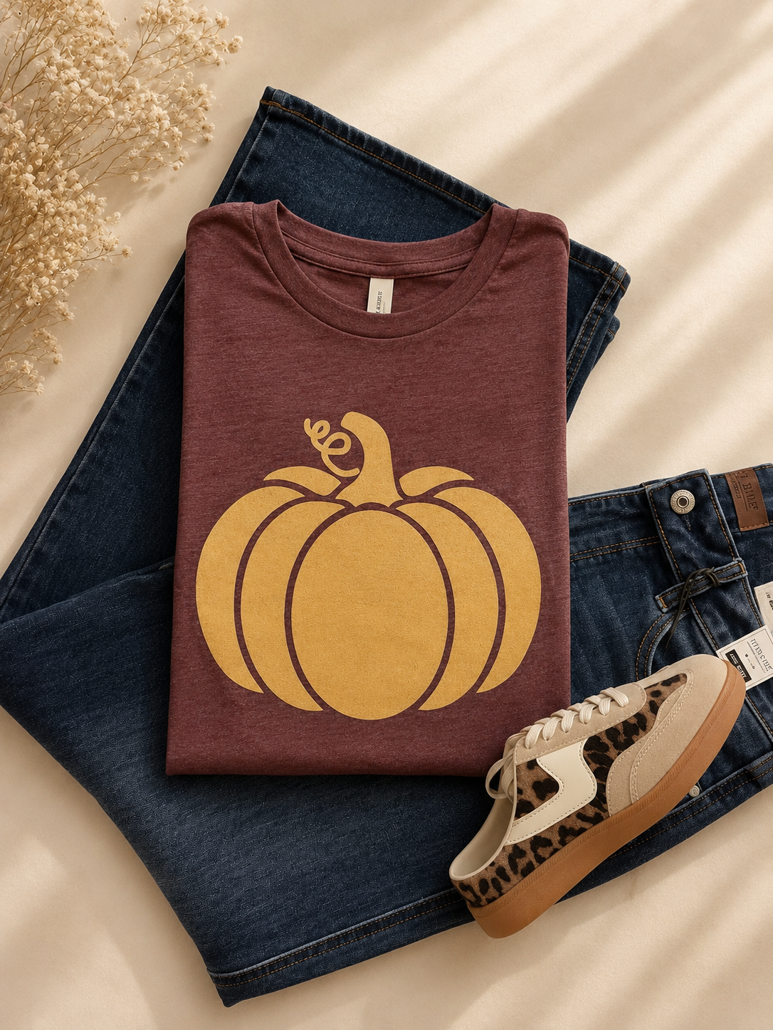 Maroon Pumpkin Tee