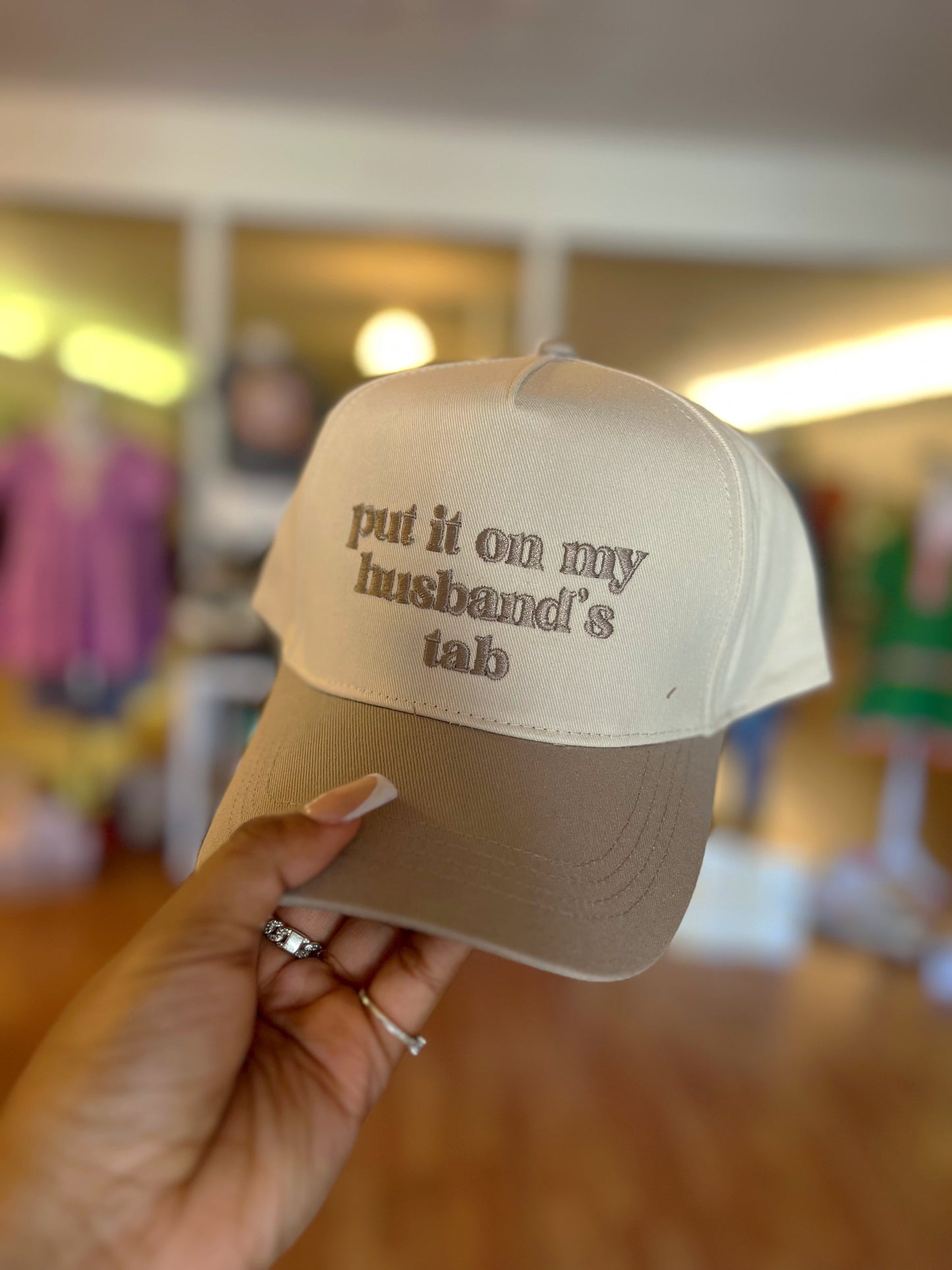 Husband’s tab hat