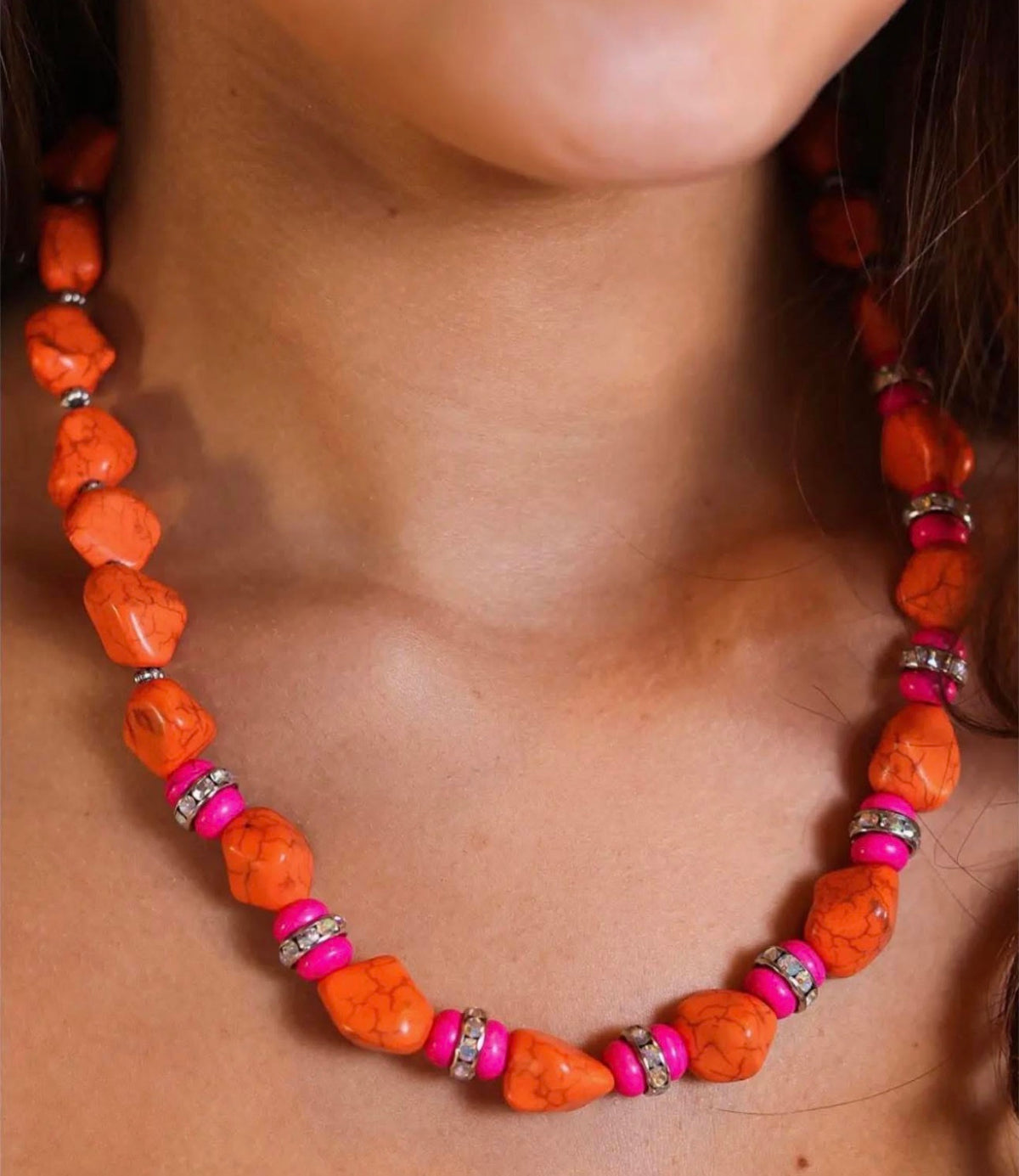 Orange and pink necklace