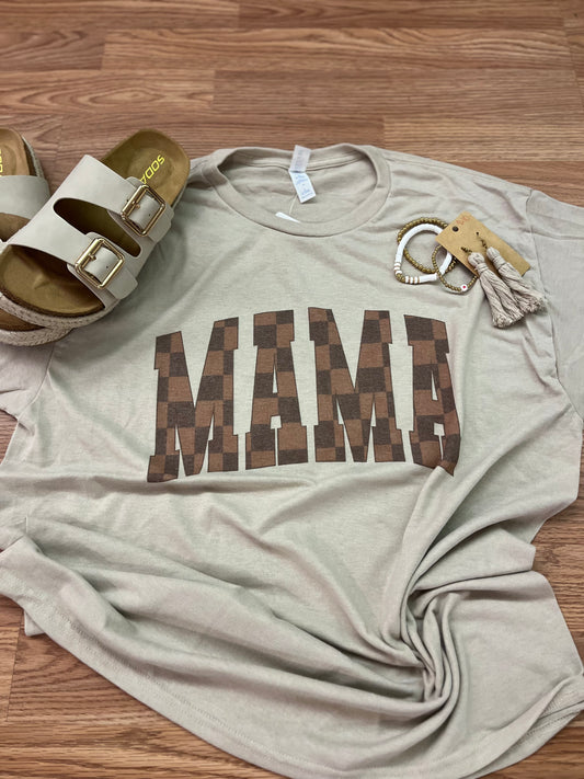 Checkered Mama tee