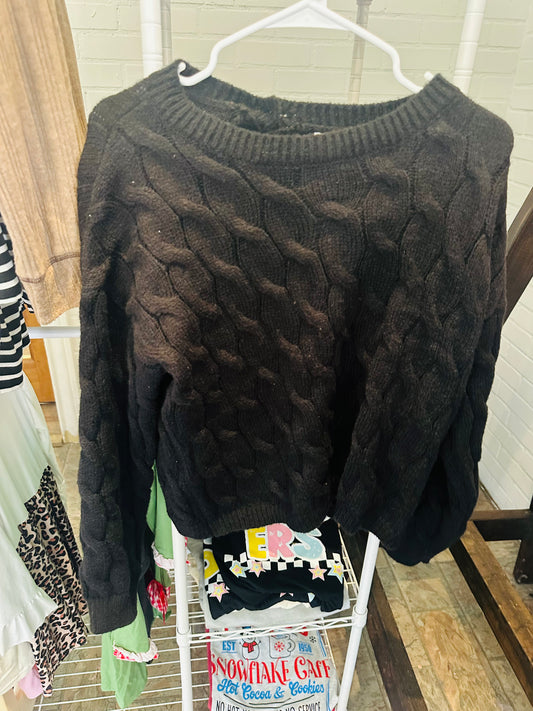 Black button sweater