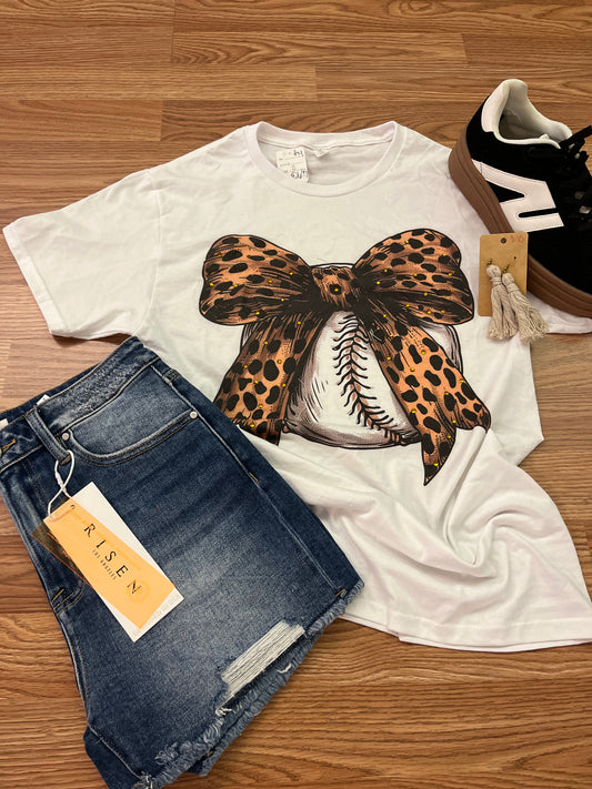 Baseball cheetah tee