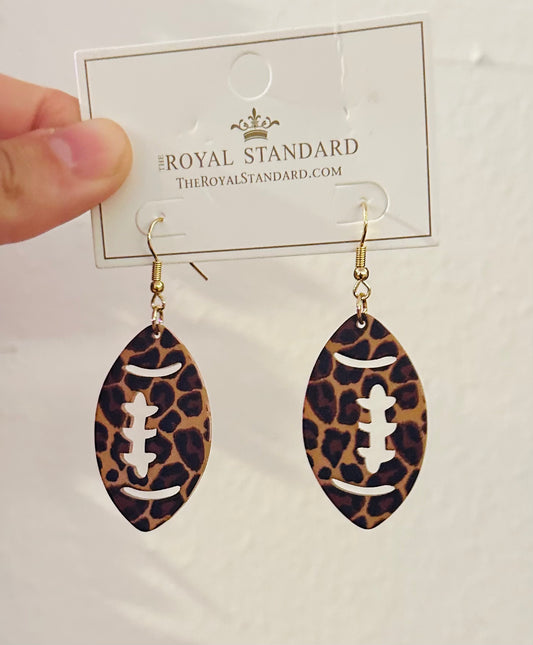 Leapord Football Earrings