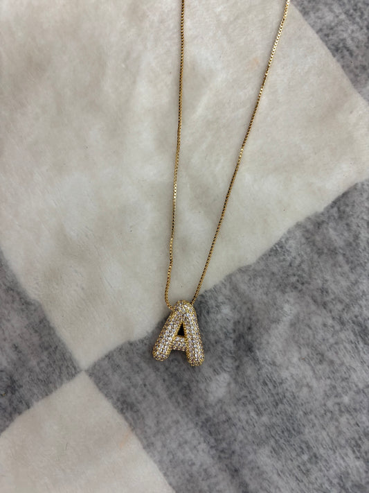 Bubble letter necklace
