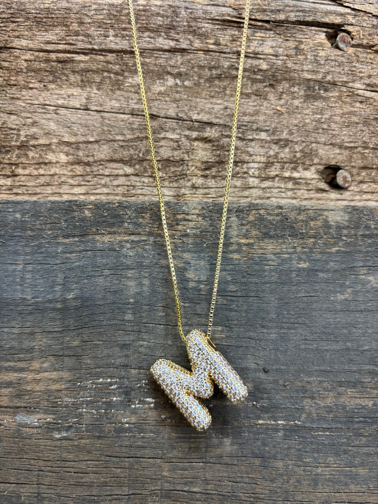 Bubble letter necklace