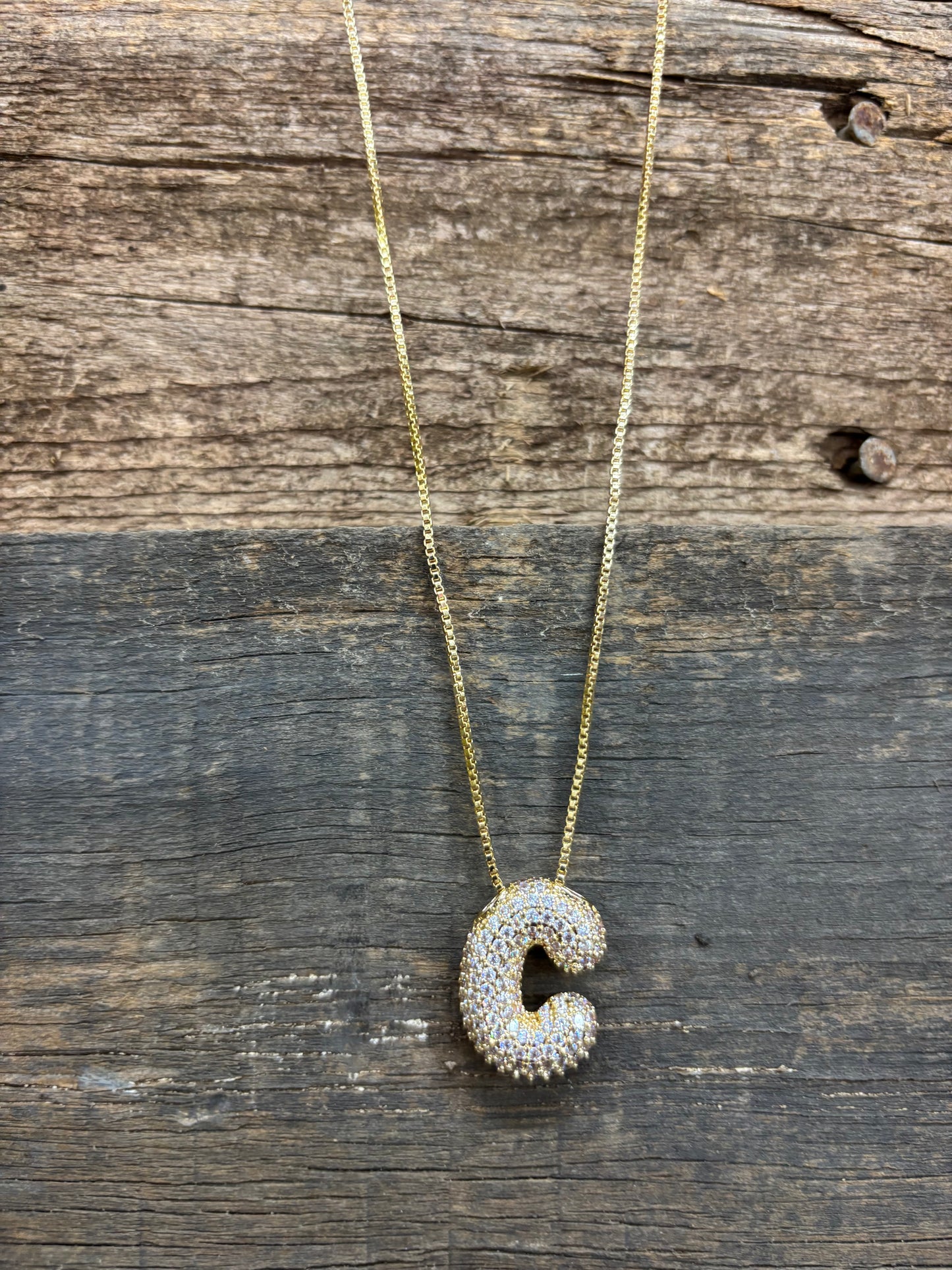 Bubble letter necklace