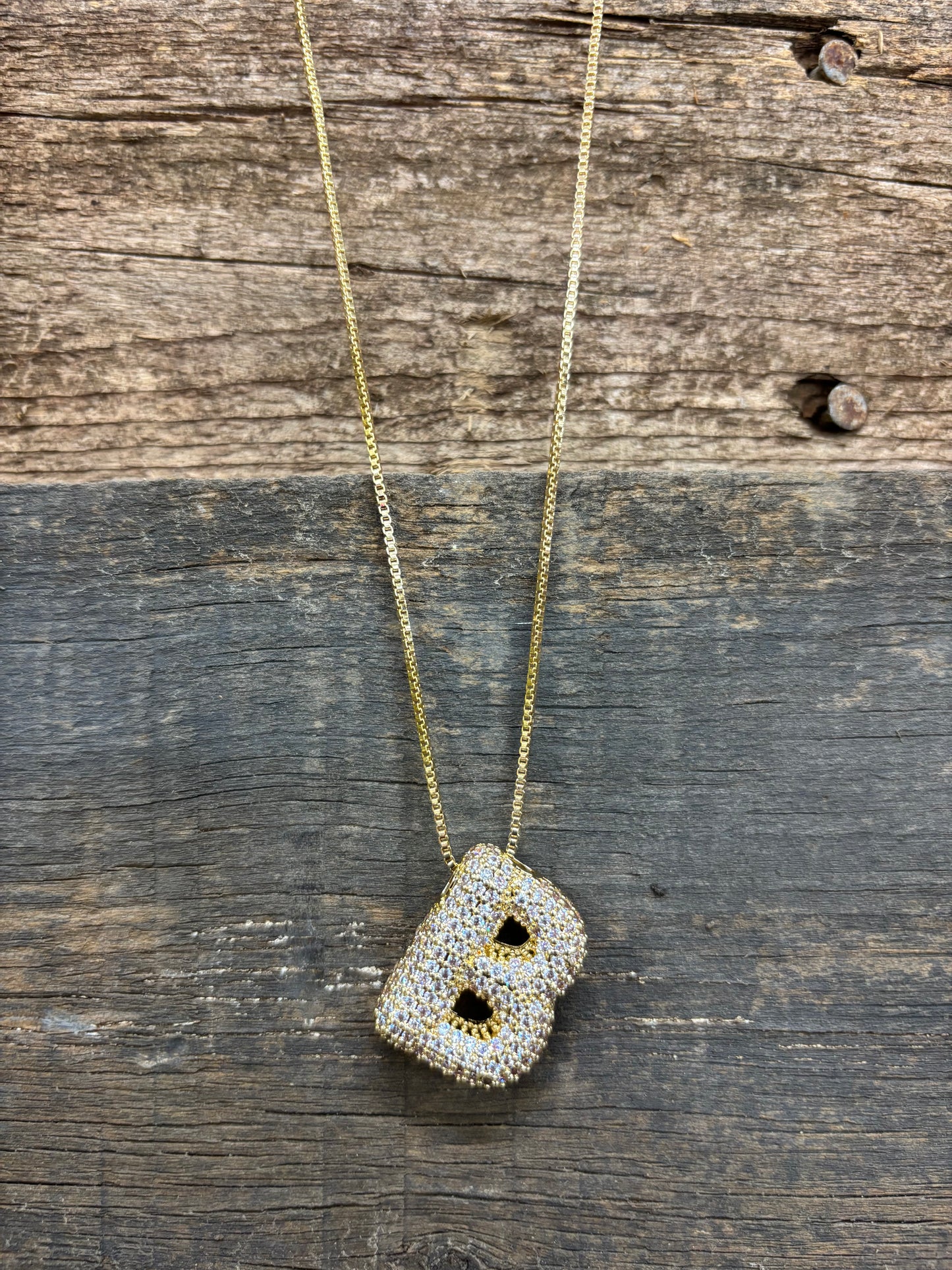 Bubble letter necklace