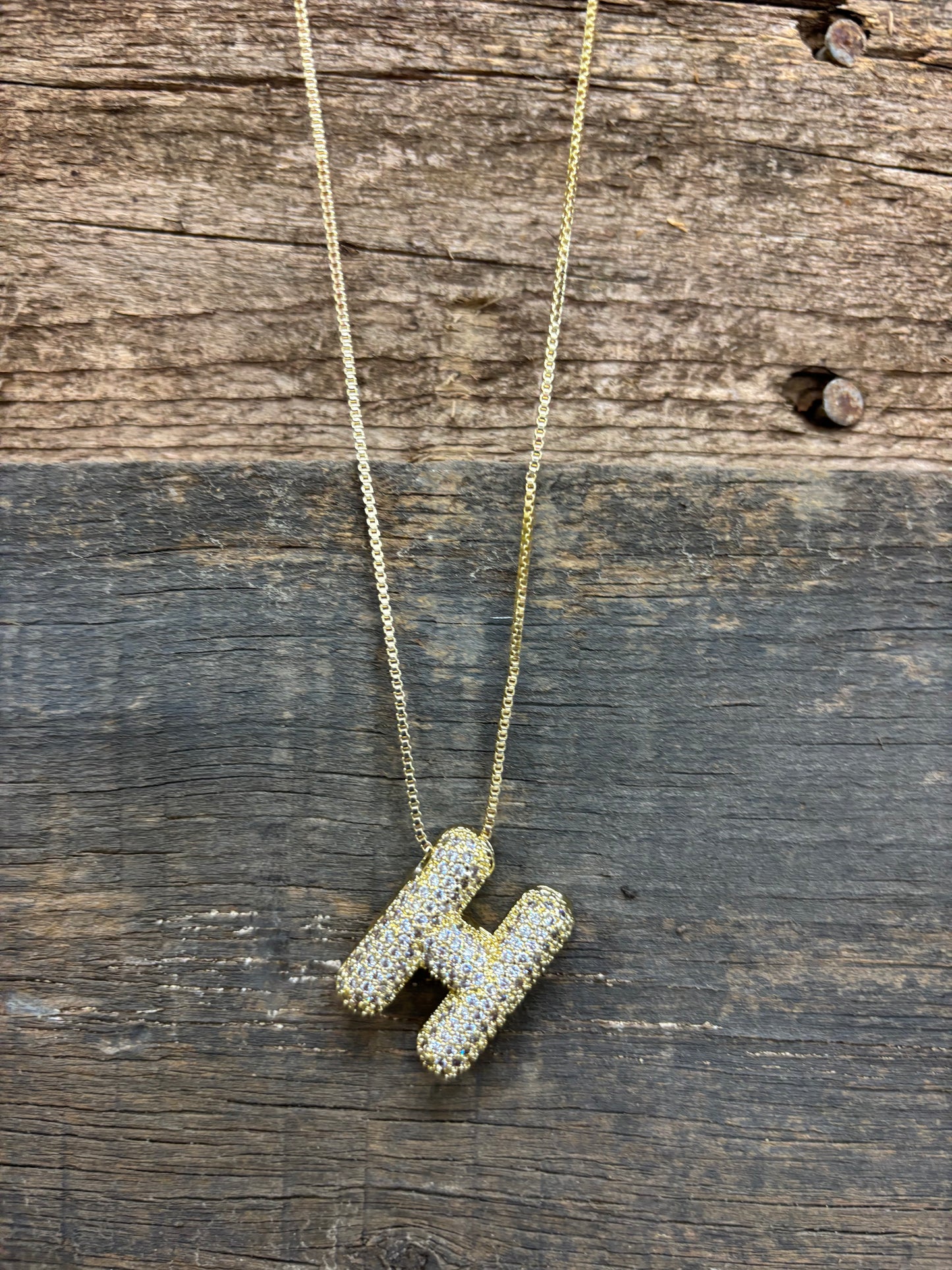 Bubble letter necklace