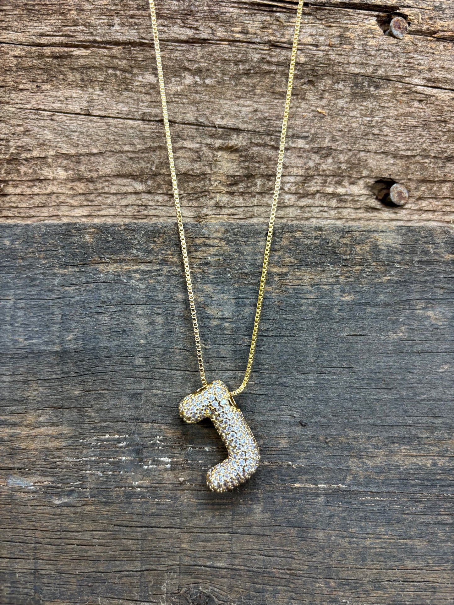 Bubble letter necklace