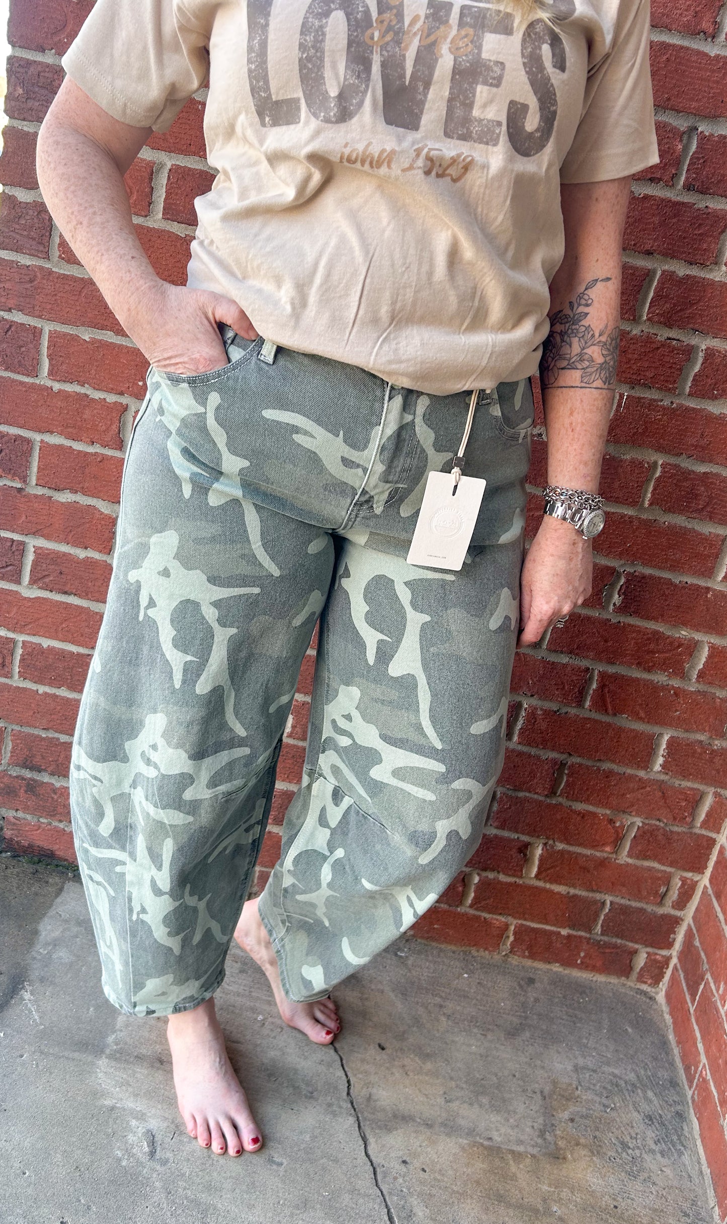 Camo Barrel Jeans