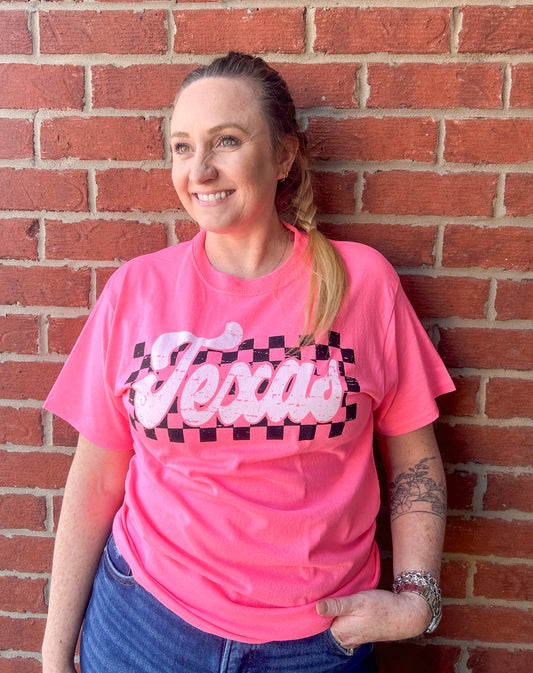 Pink texas tee