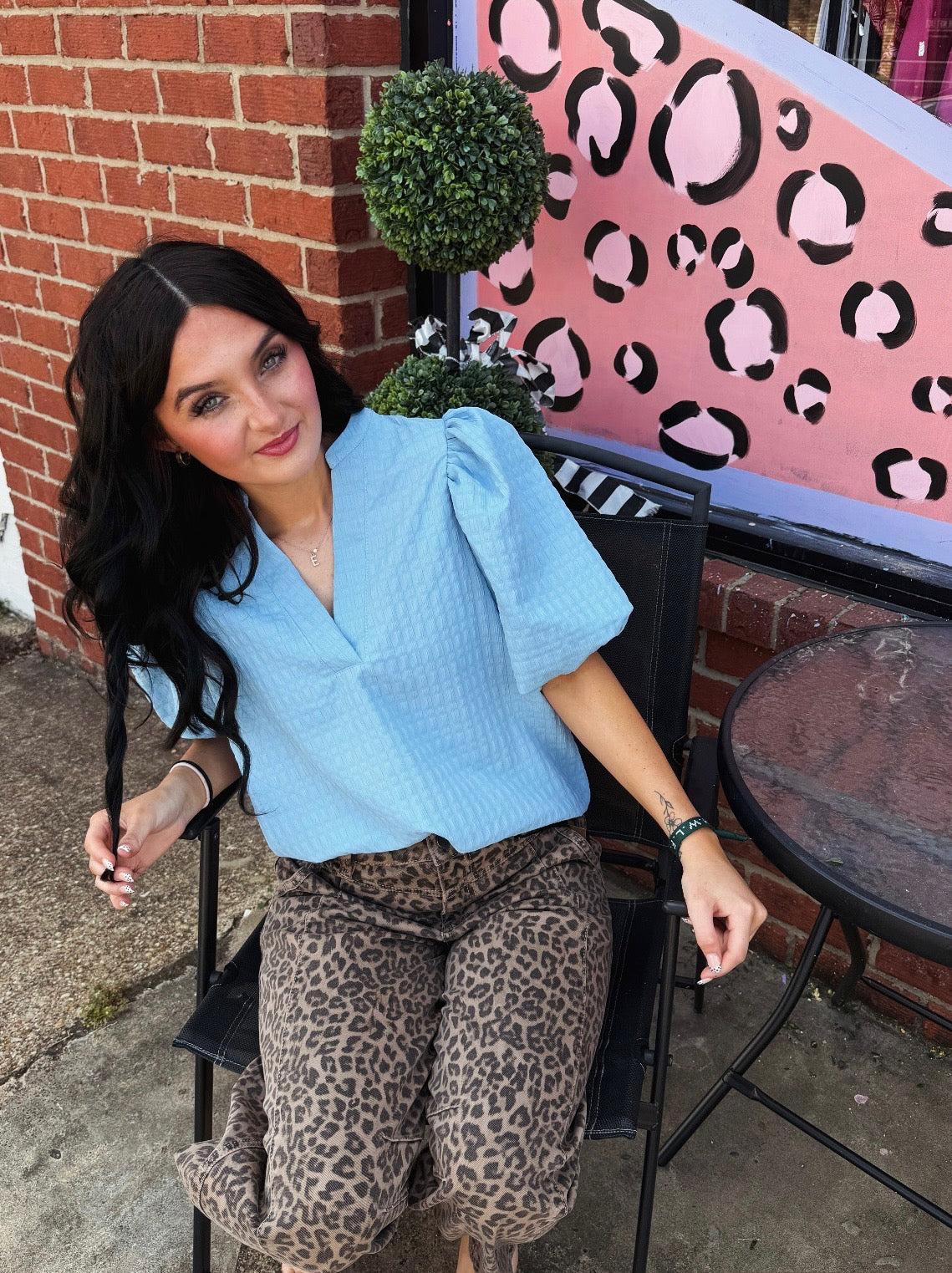 Baby blue blouse