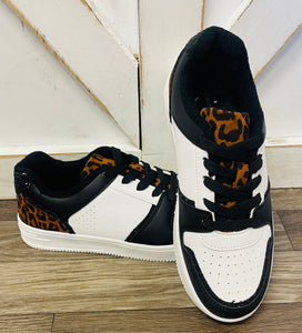 Black cheetah sneakers
